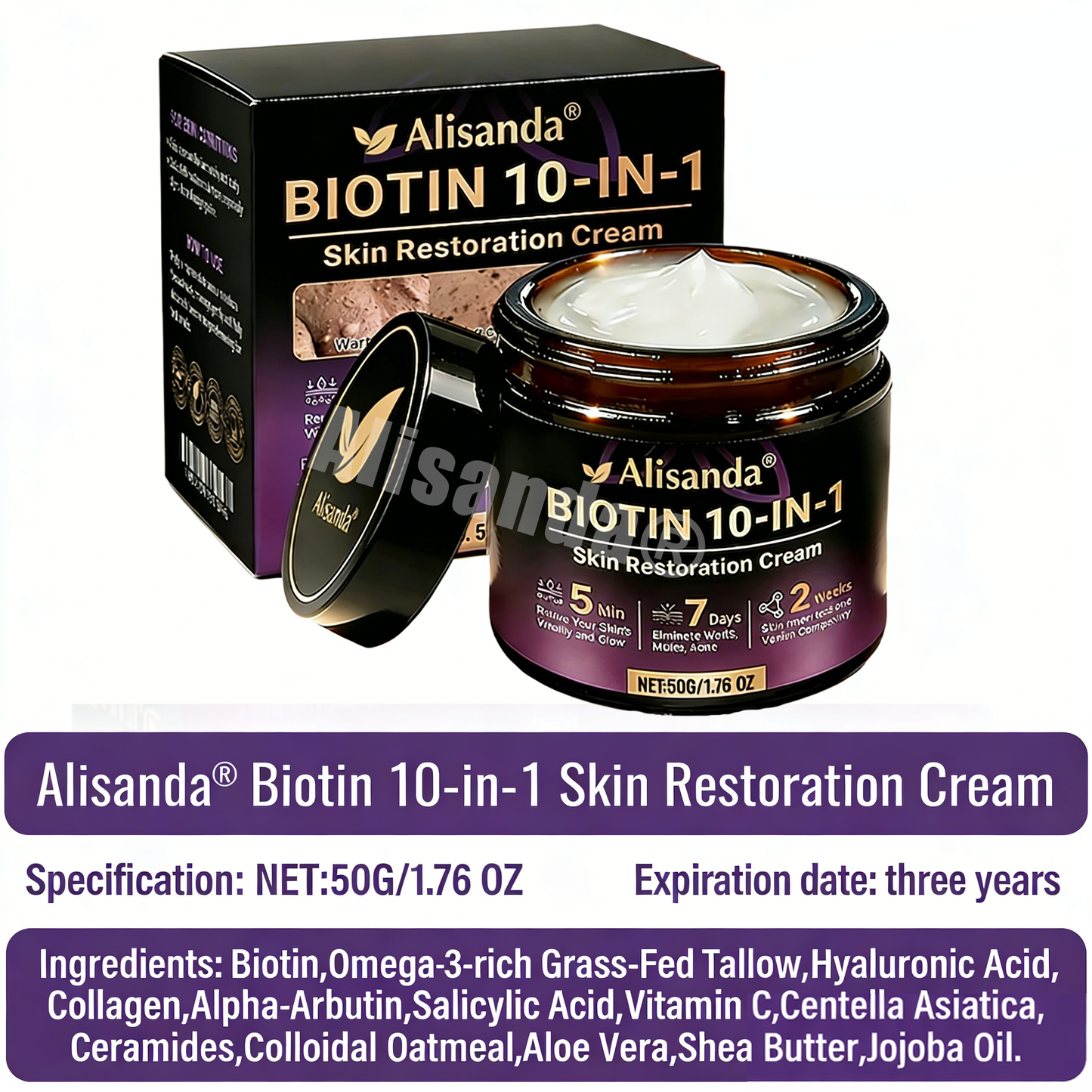 The second item is discounted by 50%✨Alisanda® Biotin 10-in-1 Skin Restoration Cream 🔥