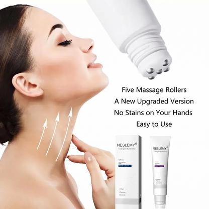Collagen Neck Firming Cream with 5-Roller Massager | Anti-Aging & Hydrating Neck Care