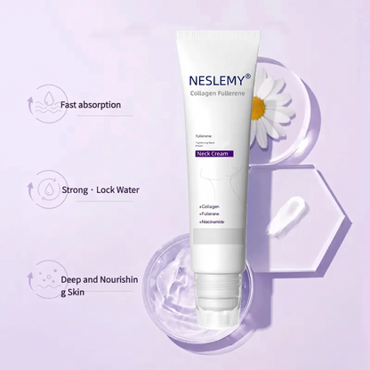 Collagen Neck Firming Cream with 5-Roller Massager | Anti-Aging & Hydrating Neck Care