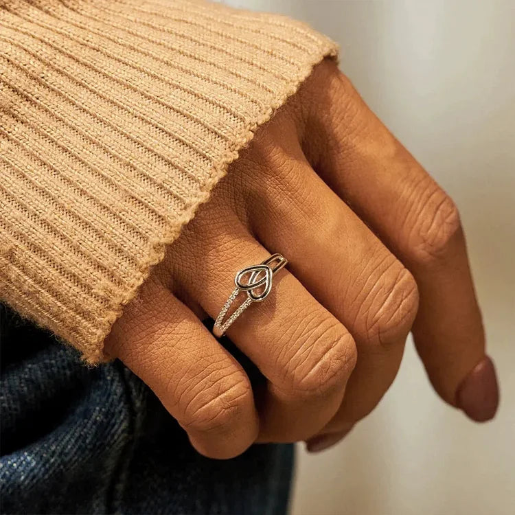 For Memorial - Life & Death Half Black Heart Ring