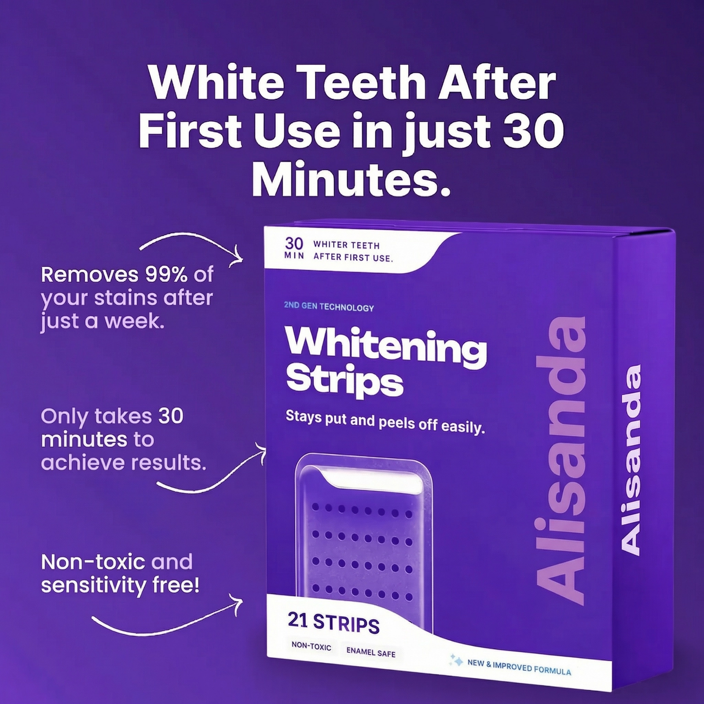Alisanda Purple Teeth Whitening Strips
