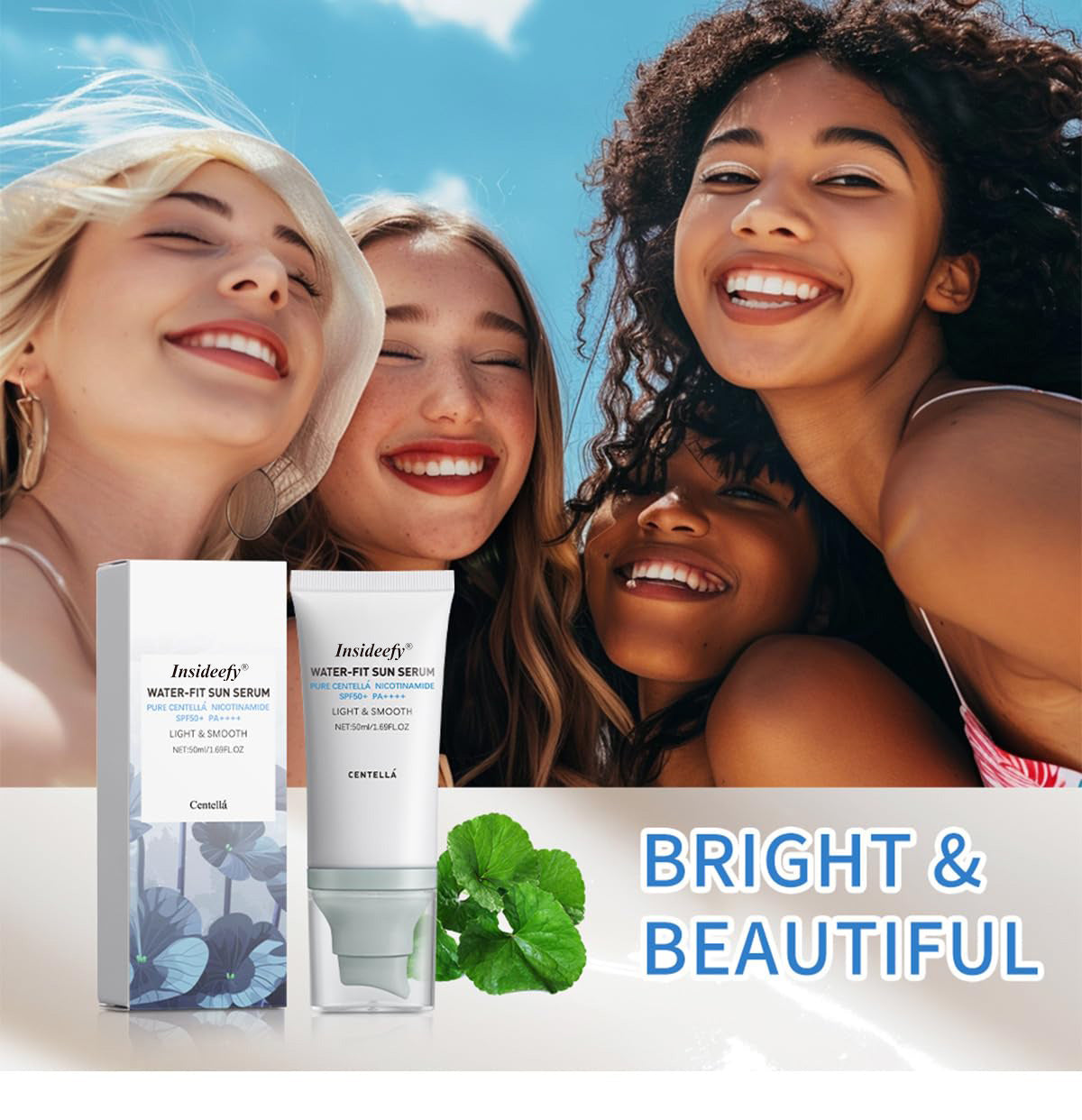 Insideefy Water-Fit Sun Serum SPF50+ — Lightweight Daily Sunscreen for Hydrated, Comfortable Skin