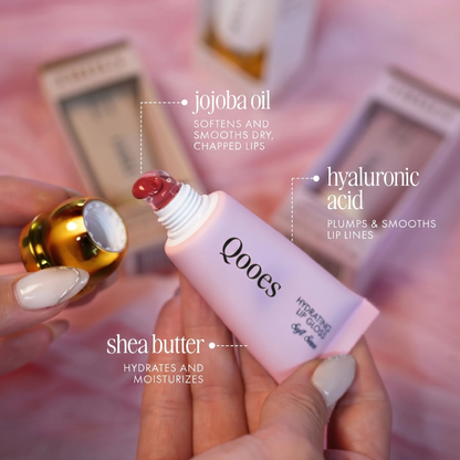 Hydrating Lip Gloss - High Shine & Tinted, Infused with Hyaluronic Acid, Jojoba Oil & Shea Butter