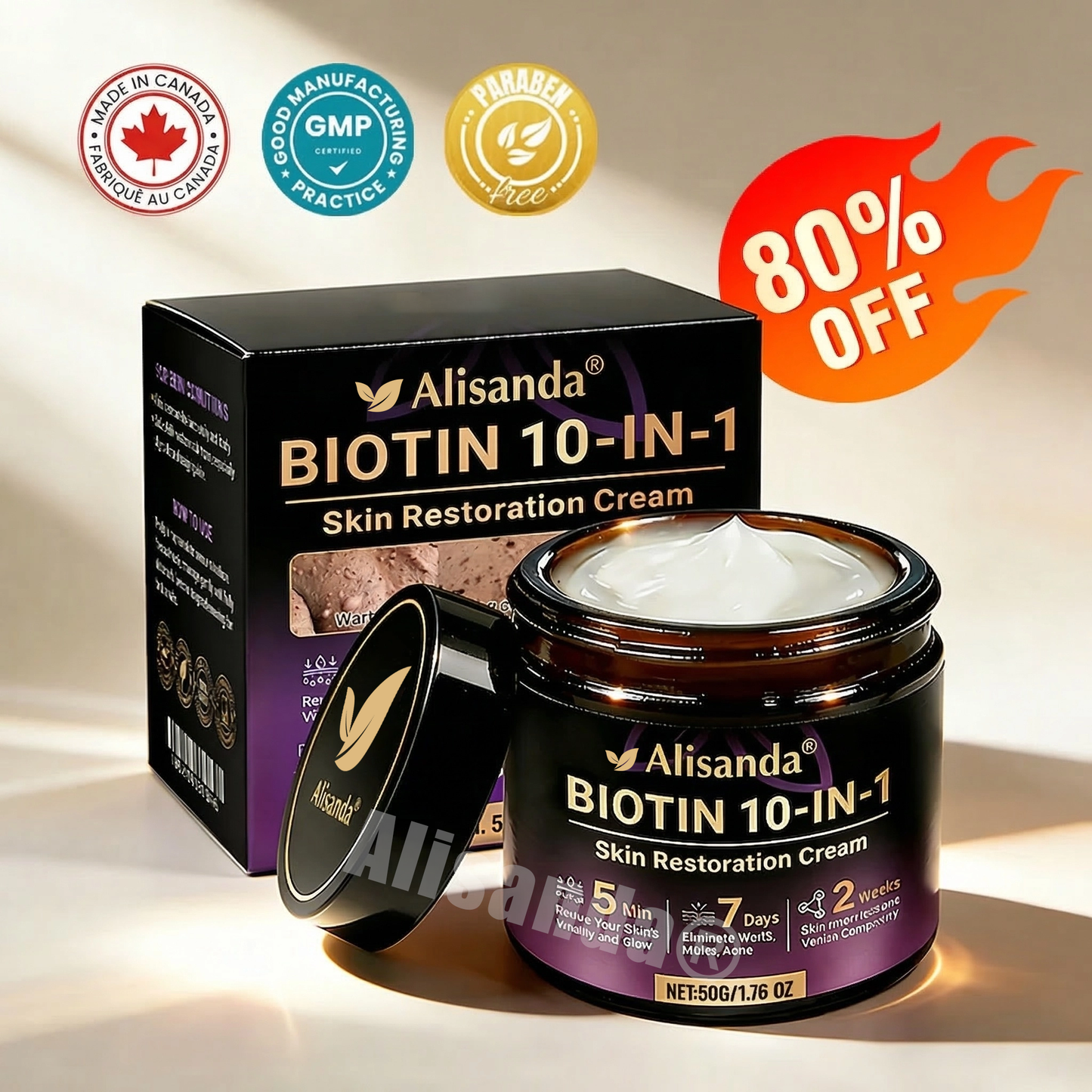 The second item is discounted by 50%✨Alisanda® Biotin 10-in-1 Skin Restoration Cream 🔥