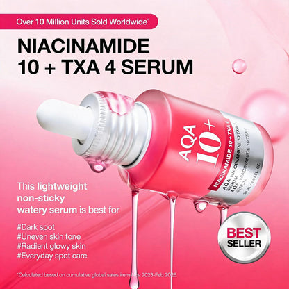 AQA Niacinamide 10 + TXA 4 Serum, All-in-One Daily Facial Serum for Glass Skin, Korean Skincare