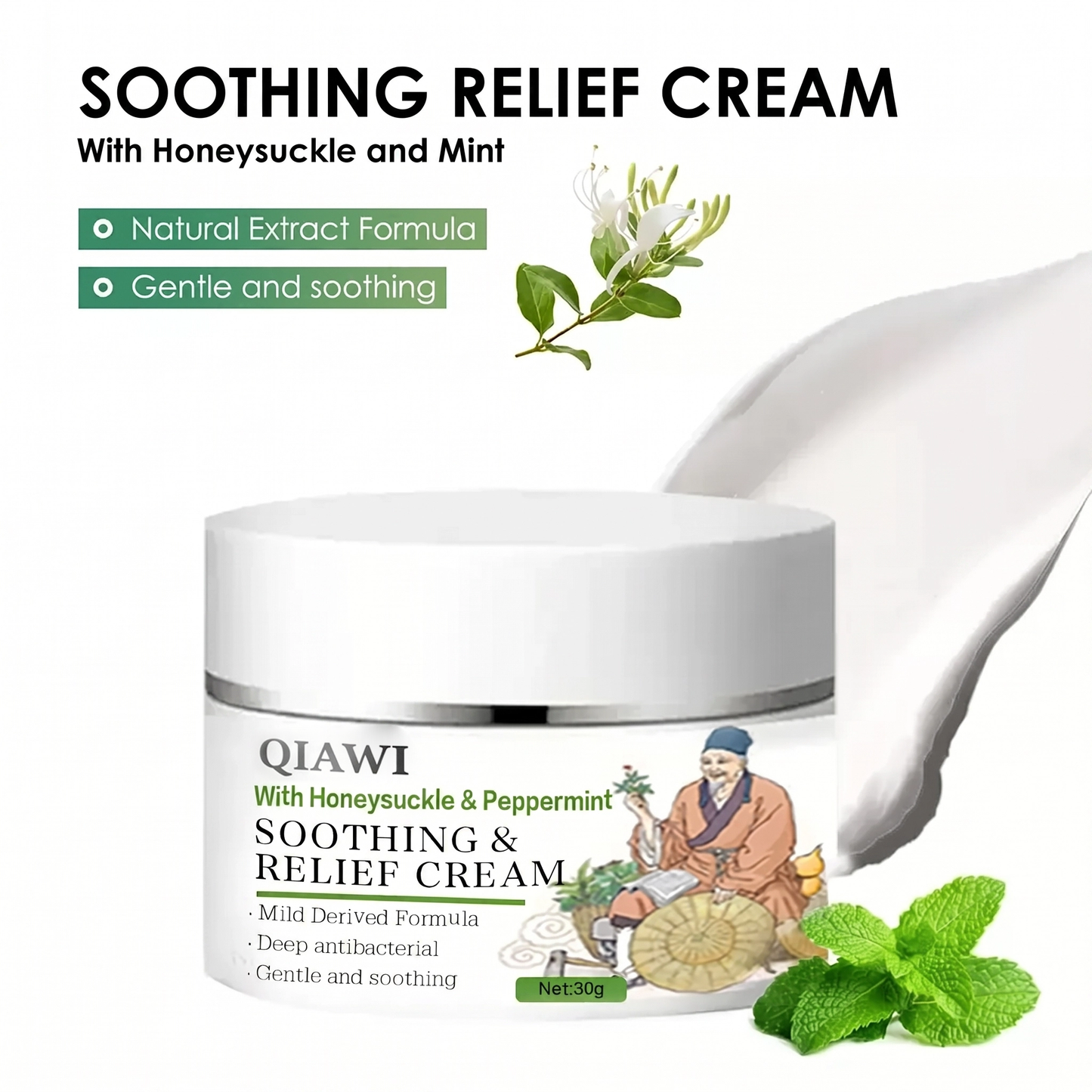 🌿Herbal Soothing Cream – Gentle Daily Moisturizer for Sensitive & Irritated Skin