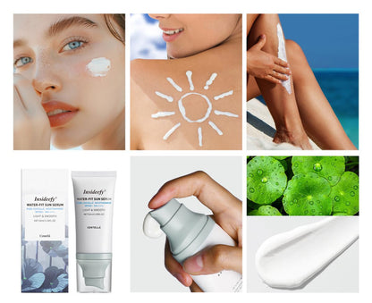 Insideefy Water-Fit Sun Serum SPF50+ — Lightweight Daily Sunscreen for Hydrated, Comfortable Skin