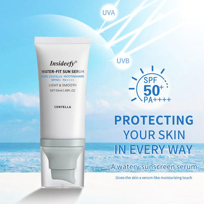 Insideefy Water-Fit Sun Serum SPF50+ — Lightweight Daily Sunscreen for Hydrated, Comfortable Skin
