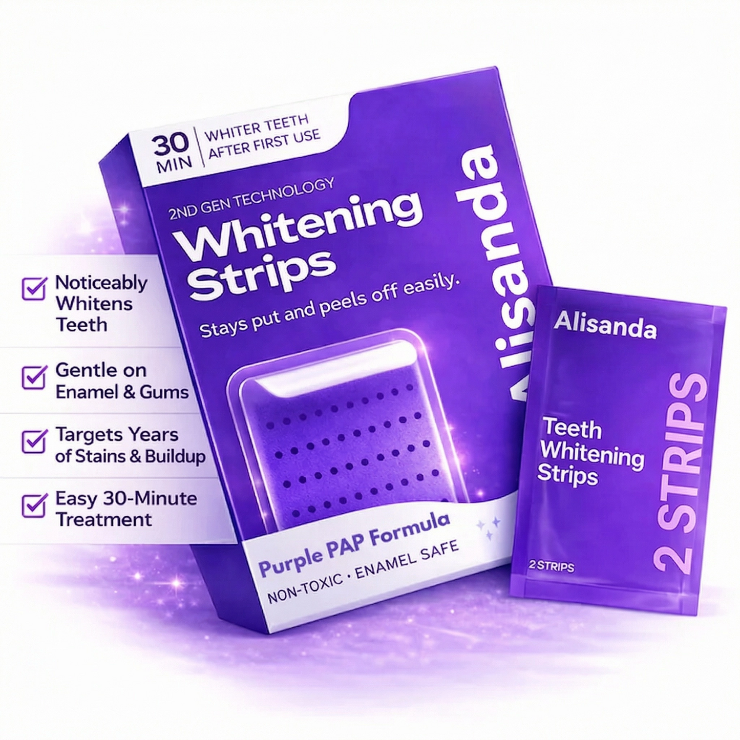 Alisanda Purple Teeth Whitening Strips