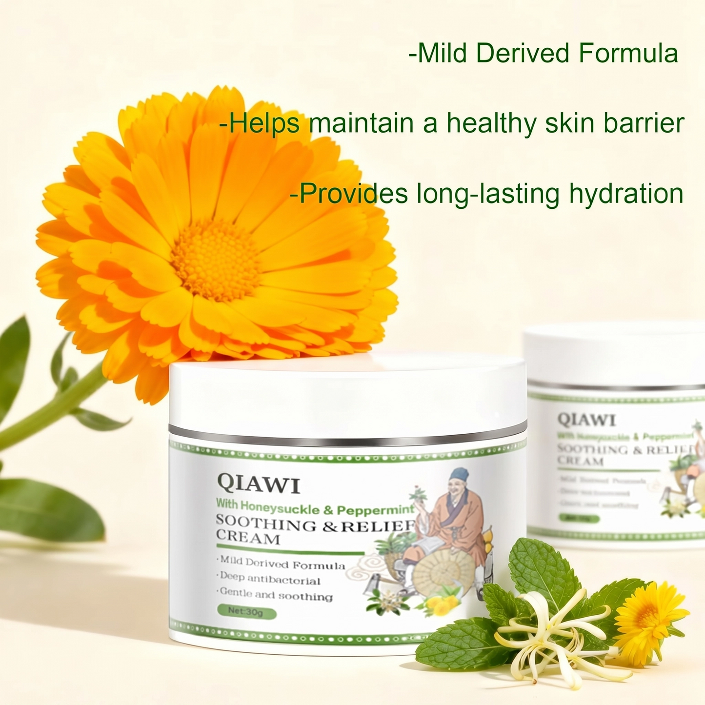 🌿Herbal Soothing Cream – Gentle Daily Moisturizer for Sensitive & Irritated Skin
