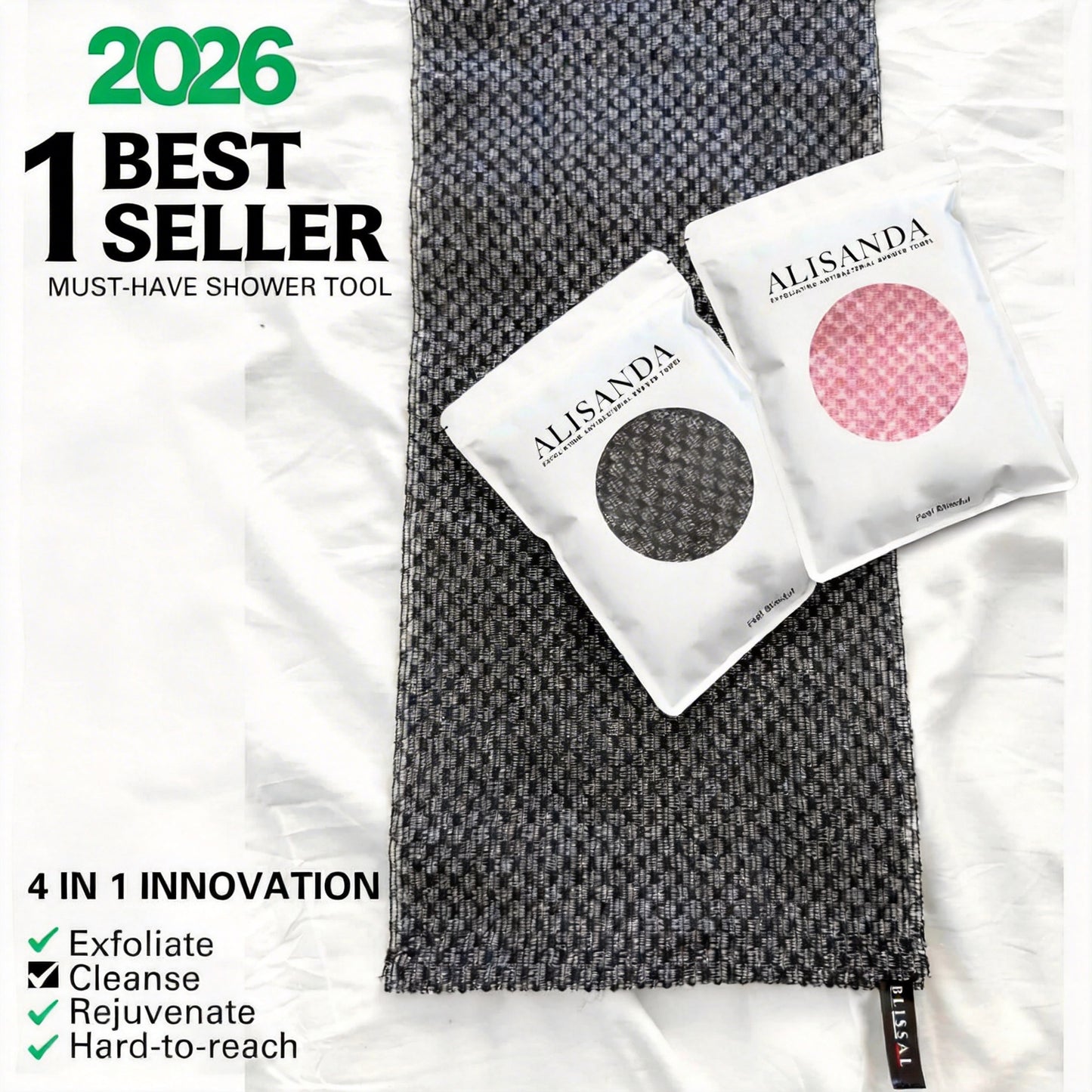 Alisanda Exfoliating Antibacterial Shower Towel