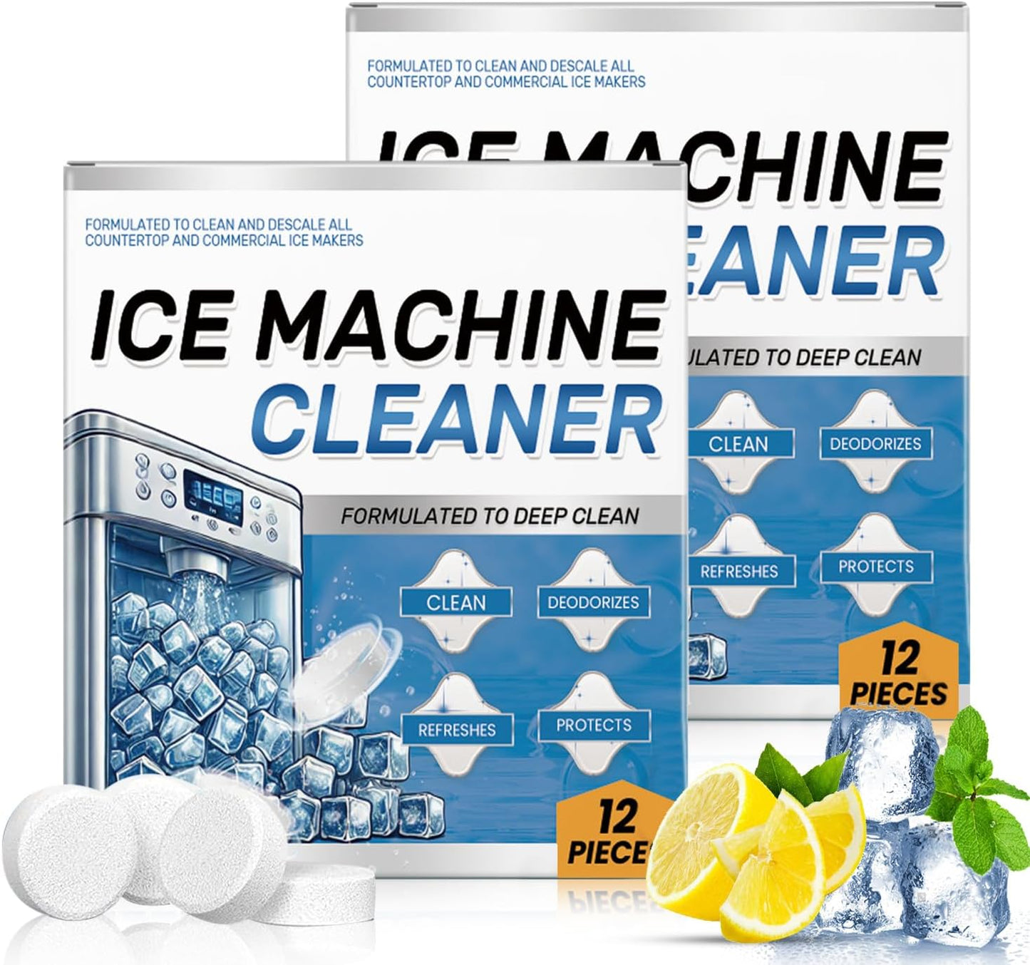 Ice Machine Cleaner & Descaler Tablets – Removes Hard Water Scale, Mineral Buildup & Odor