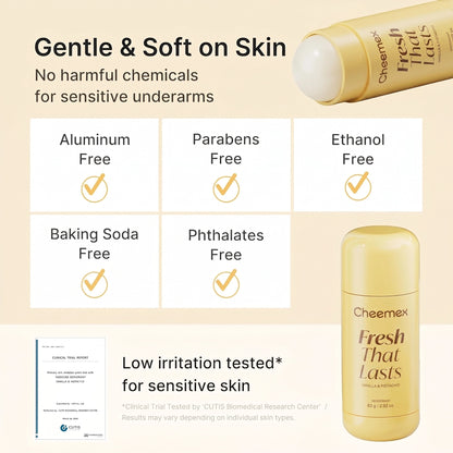 Cheemex Vanilla & Pistachio Deodorant — 24hr Aluminum‑Free Freshness, Brightening & Smooth Underarms