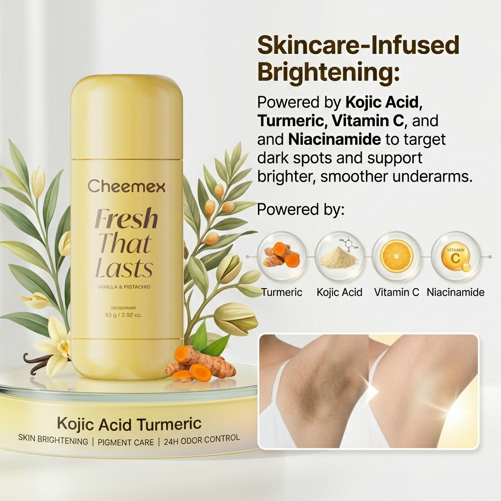 Cheemex Vanilla & Pistachio Deodorant — 24hr Aluminum‑Free Freshness, Brightening & Smooth Underarms