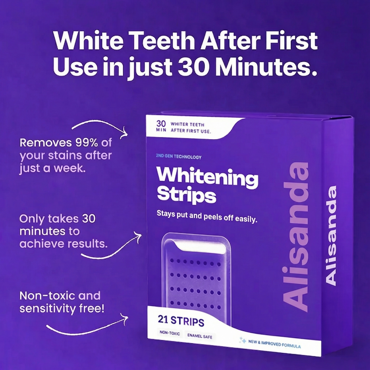 Alisanda Purple Teeth Whitening Strips