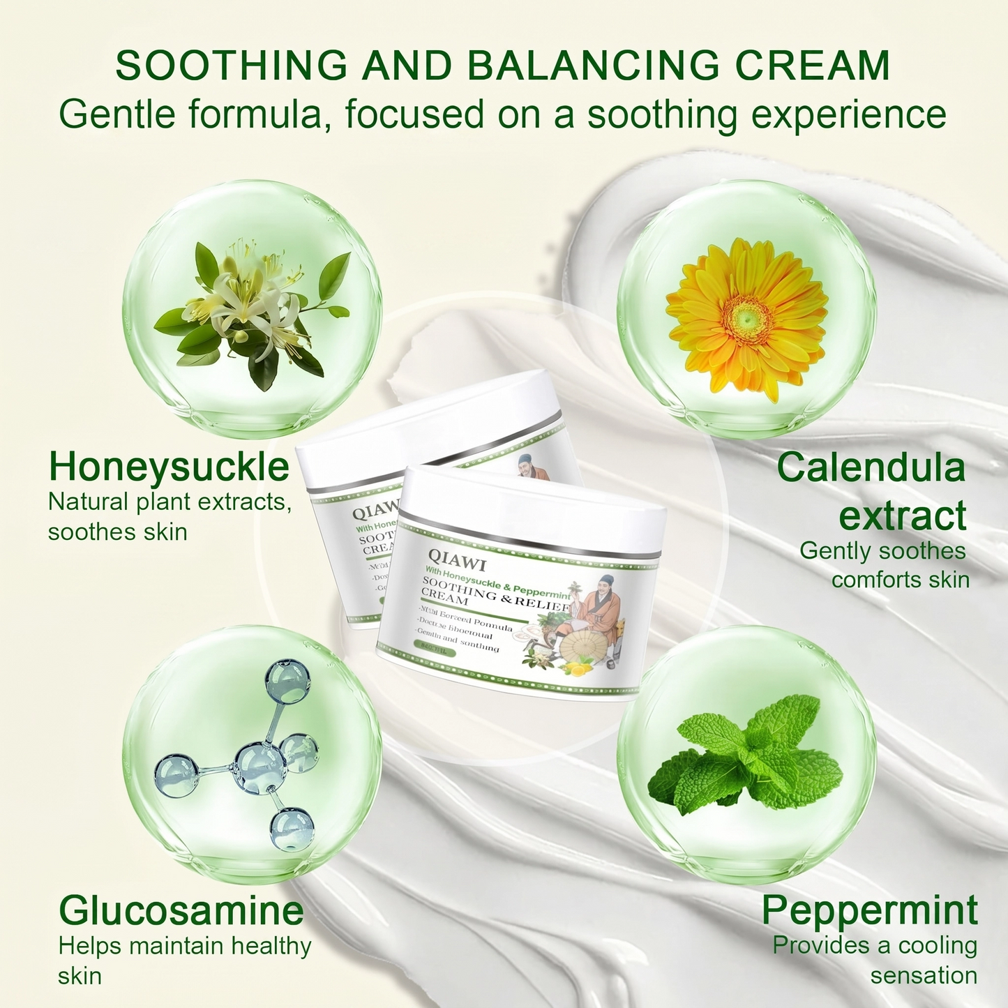 🌿Herbal Soothing Cream – Gentle Daily Moisturizer for Sensitive & Irritated Skin