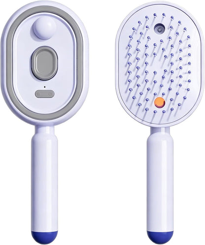 Electric Air Cushion Massage Spray Comb, Self-Cleaning Essential Oil Mist, Anti-Static Volumizing Hairbrush