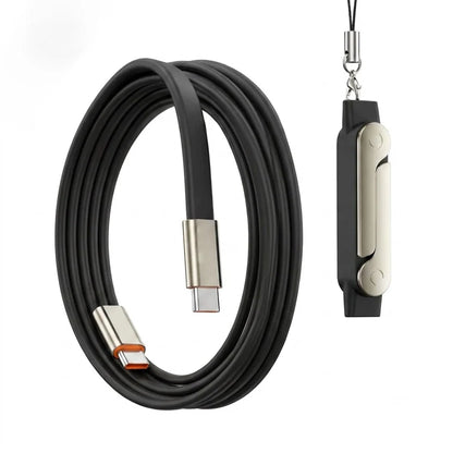 240W Type-C Fast Charging Cable with Built-In Foldable Phone Stand