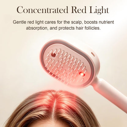Electric Air Cushion Massage Spray Comb, Self-Cleaning Essential Oil Mist, Anti-Static Volumizing Hairbrush