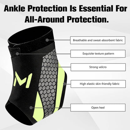 Adjustable Ankle Brace, Lace Up Ankle Stabilizer with Support Straps