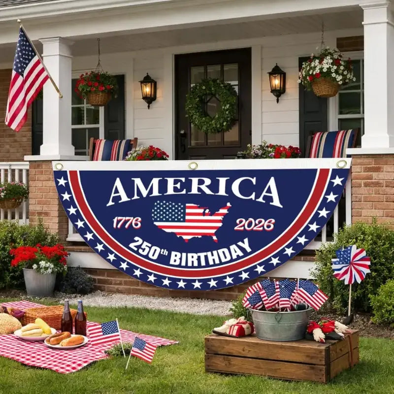 America 250th Anniversary Patriotic Porch Banner (1776–2026) 🇺🇸