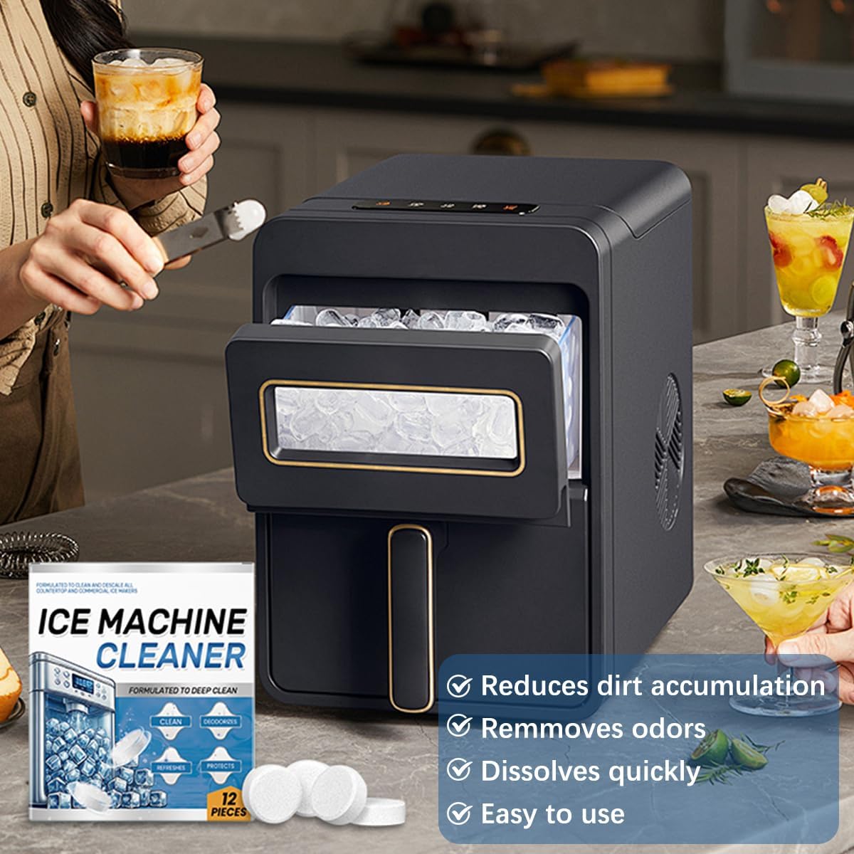 Ice Machine Cleaner & Descaler Tablets – Removes Hard Water Scale, Mineral Buildup & Odor