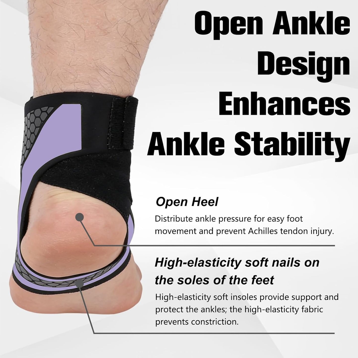 Adjustable Ankle Brace, Lace Up Ankle Stabilizer with Support Straps