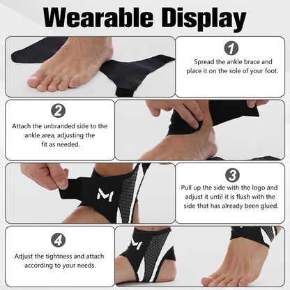 Adjustable Ankle Brace, Lace Up Ankle Stabilizer with Support Straps