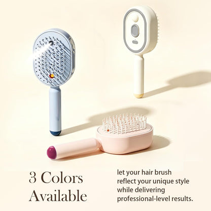 Electric Air Cushion Massage Spray Comb, Self-Cleaning Essential Oil Mist, Anti-Static Volumizing Hairbrush