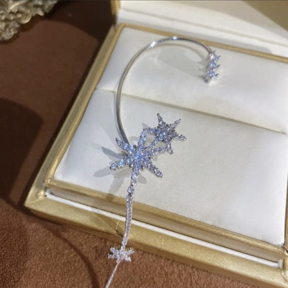 Twinkle Snowflake Tassel Earrings