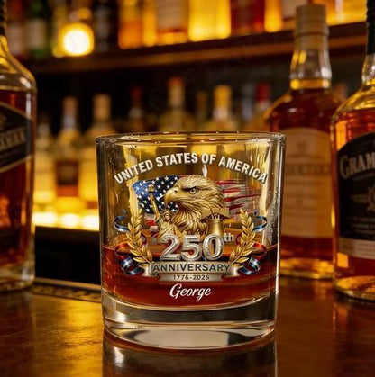 Limited Edition 2026 USA 250th Anniversary Commemorative Glass – 1776-2026 Heritage Edition