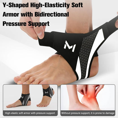 Adjustable Ankle Brace, Lace Up Ankle Stabilizer with Support Straps
