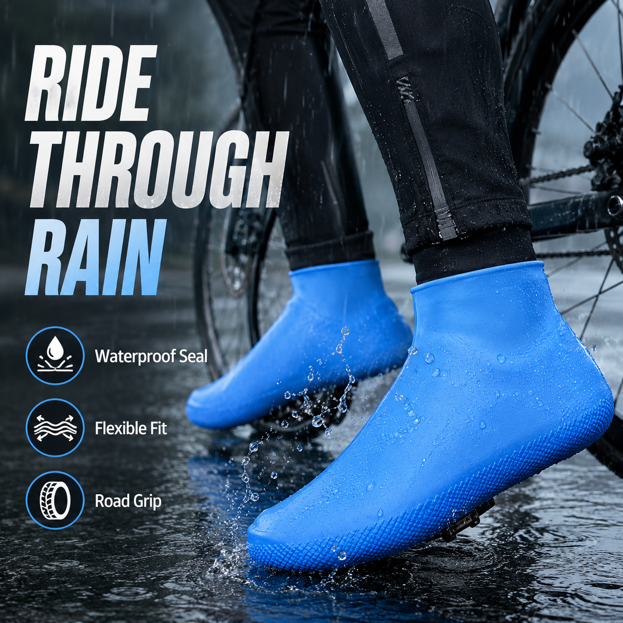 All-Weather Waterproof Silicone Shoe Covers – Anti-Slip, Mudproof & Reusable Protection for Rainy Days