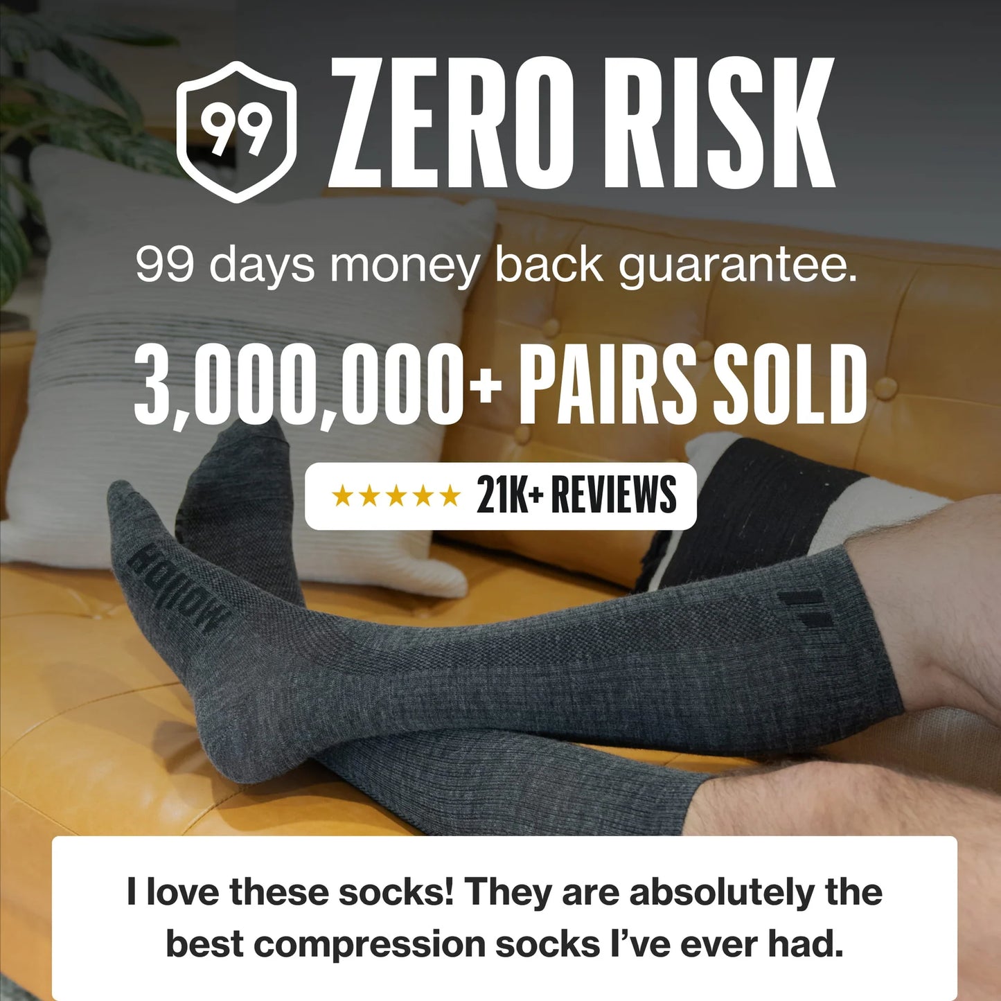 Alpaca compression Socks:  Reduces swelling, no marks, all-day comfort, slides on in seconds