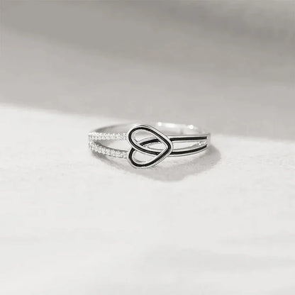 For Memorial - Life & Death Half Black Heart Ring