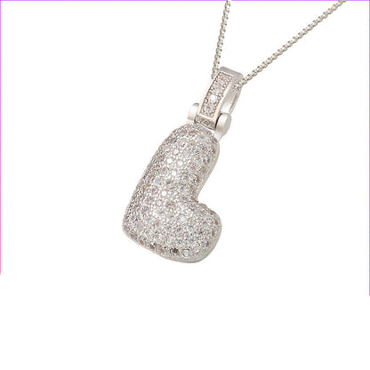 Pave Bubble Initial Necklace