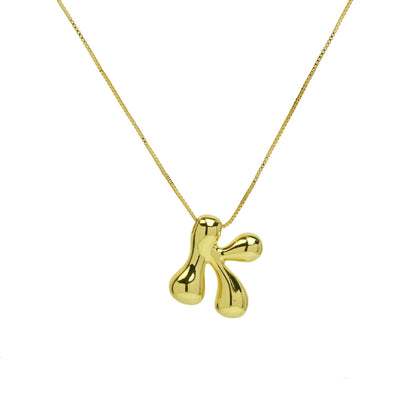 Mini Gold Bubble Initial Necklace