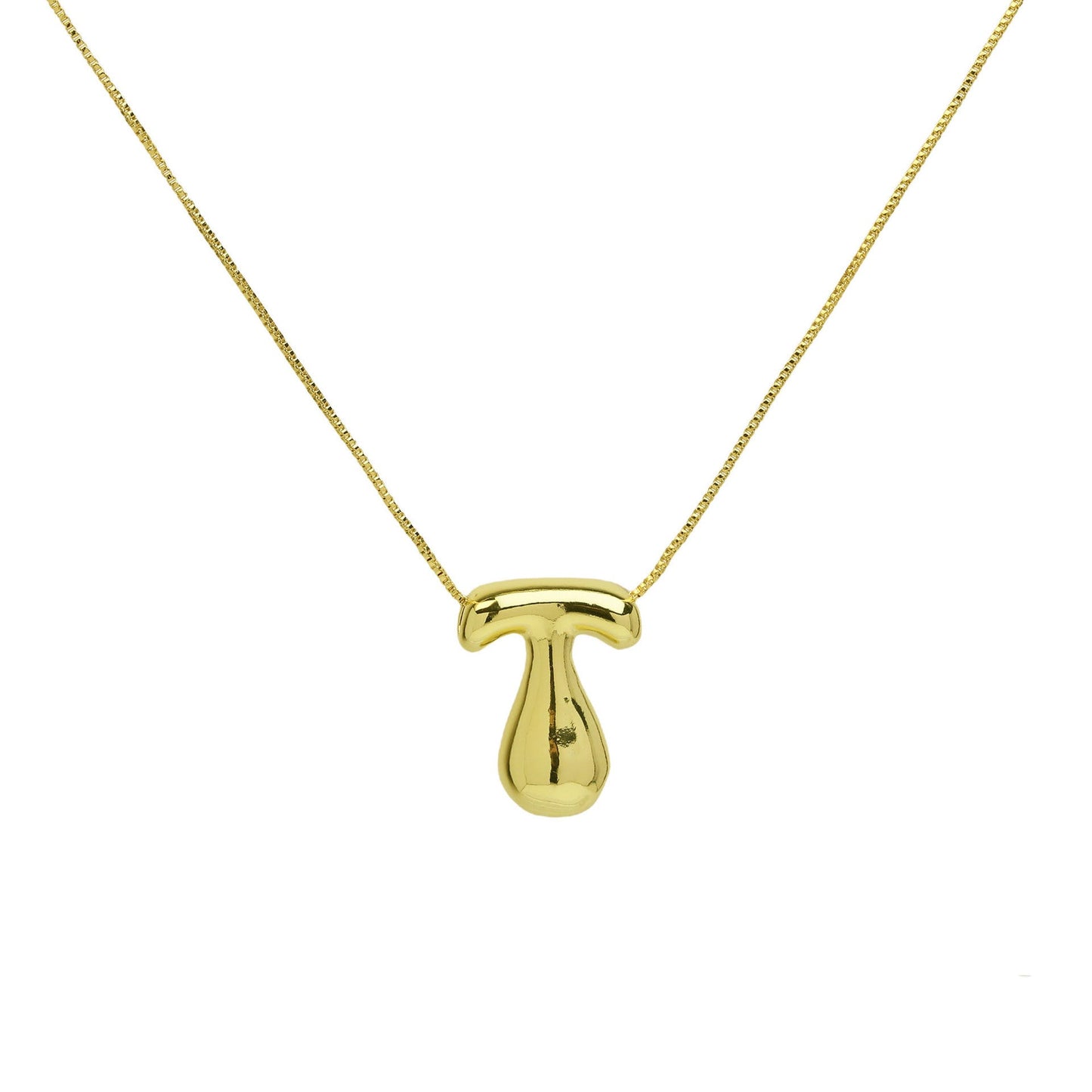 Mini Gold Bubble Initial Necklace