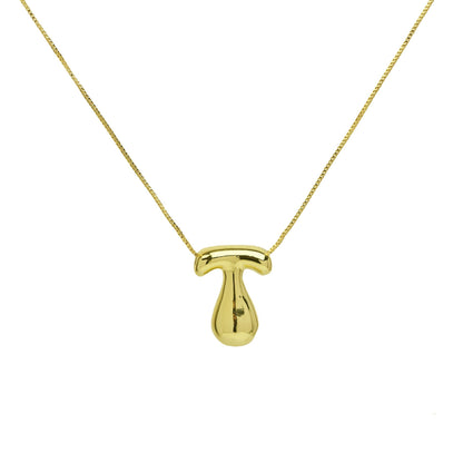 Mini Gold Bubble Initial Necklace