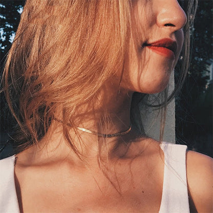 Stella Herringbone Chain Necklace