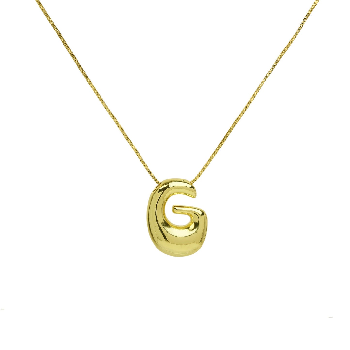 Mini Gold Bubble Initial Necklace