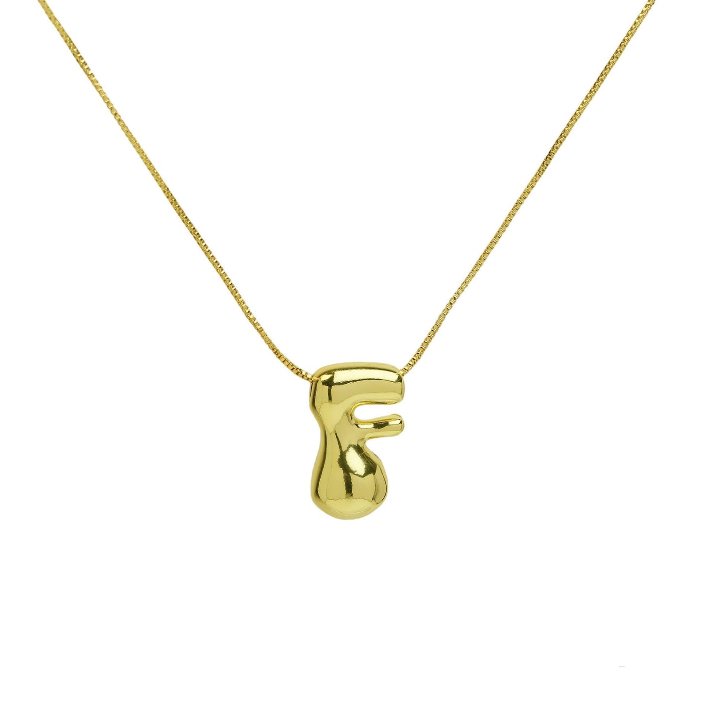 Mini Gold Bubble Initial Necklace