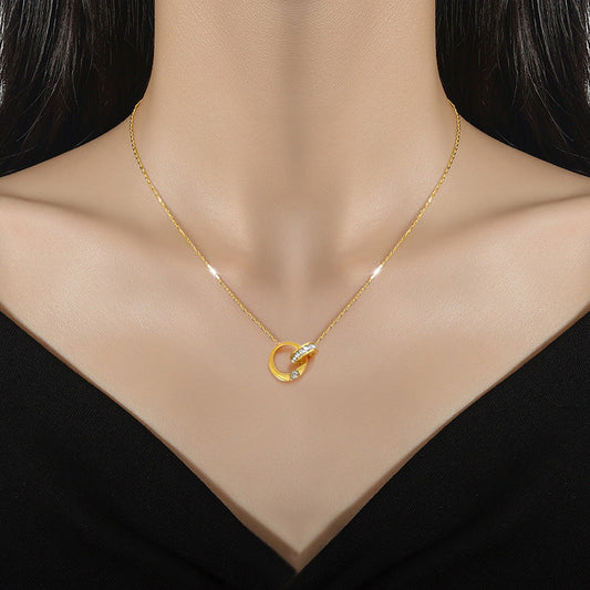 Moreau Dual Loop Gold Pendant