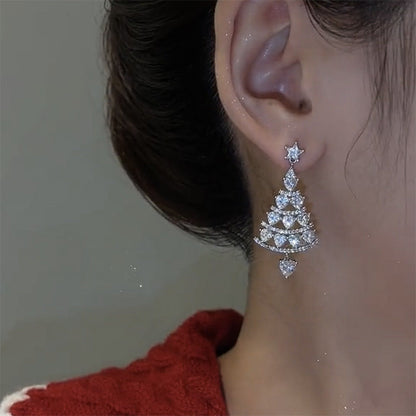 Shimmer Christmas Tree Earrings