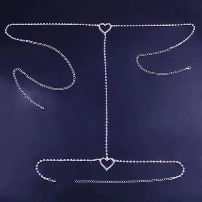Shimmering Heart Leg Chain