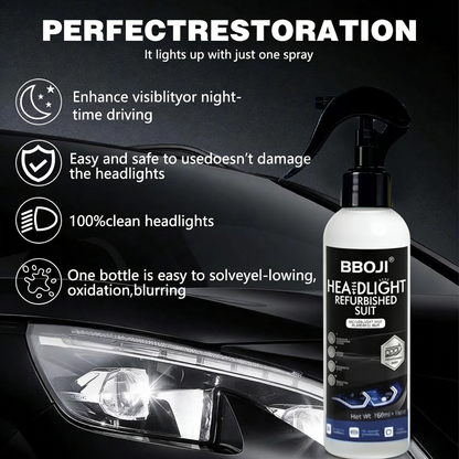BBOJI Automotive Headlamp Restoration Fluid, oxidized and yellowed automotive headlamps, blurring enhanced crystalline coating refurbisher
