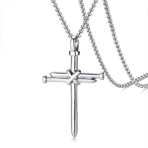 Stainless Steel Nail Cross Necklace