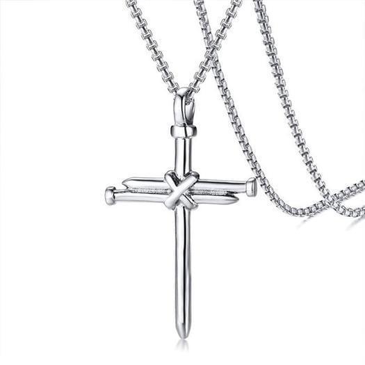 Stainless Steel Nail Cross Necklace