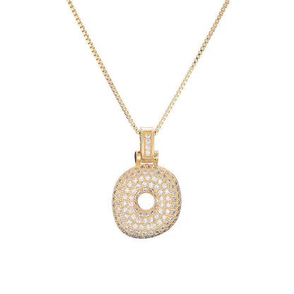 Pave Bubble Initial Necklace